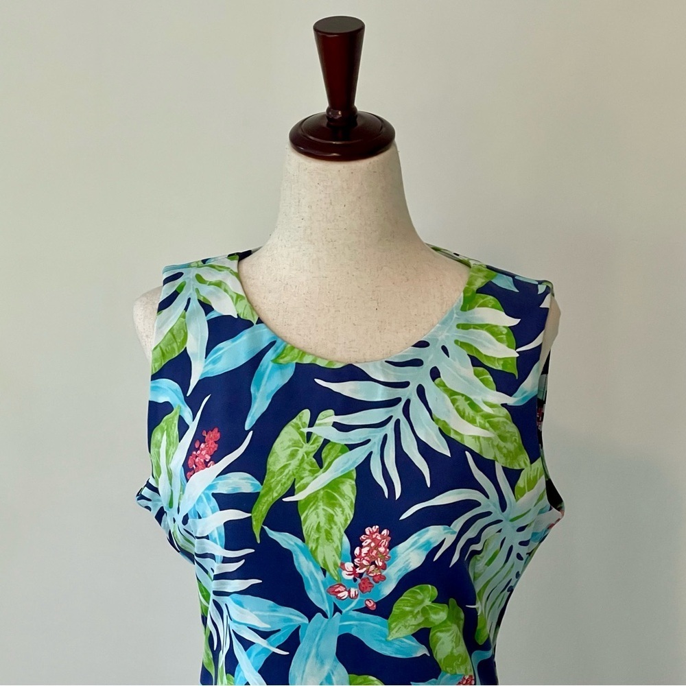J. McLaughlin Sophia Tropical Print Knit Dress S Resort Wear Coastal Chic - Picture 9 of 11